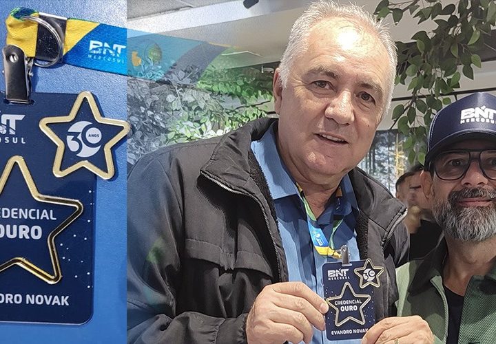 Jornalista Evandro Novak recebe Credencial Ouro da BNT Mercosul